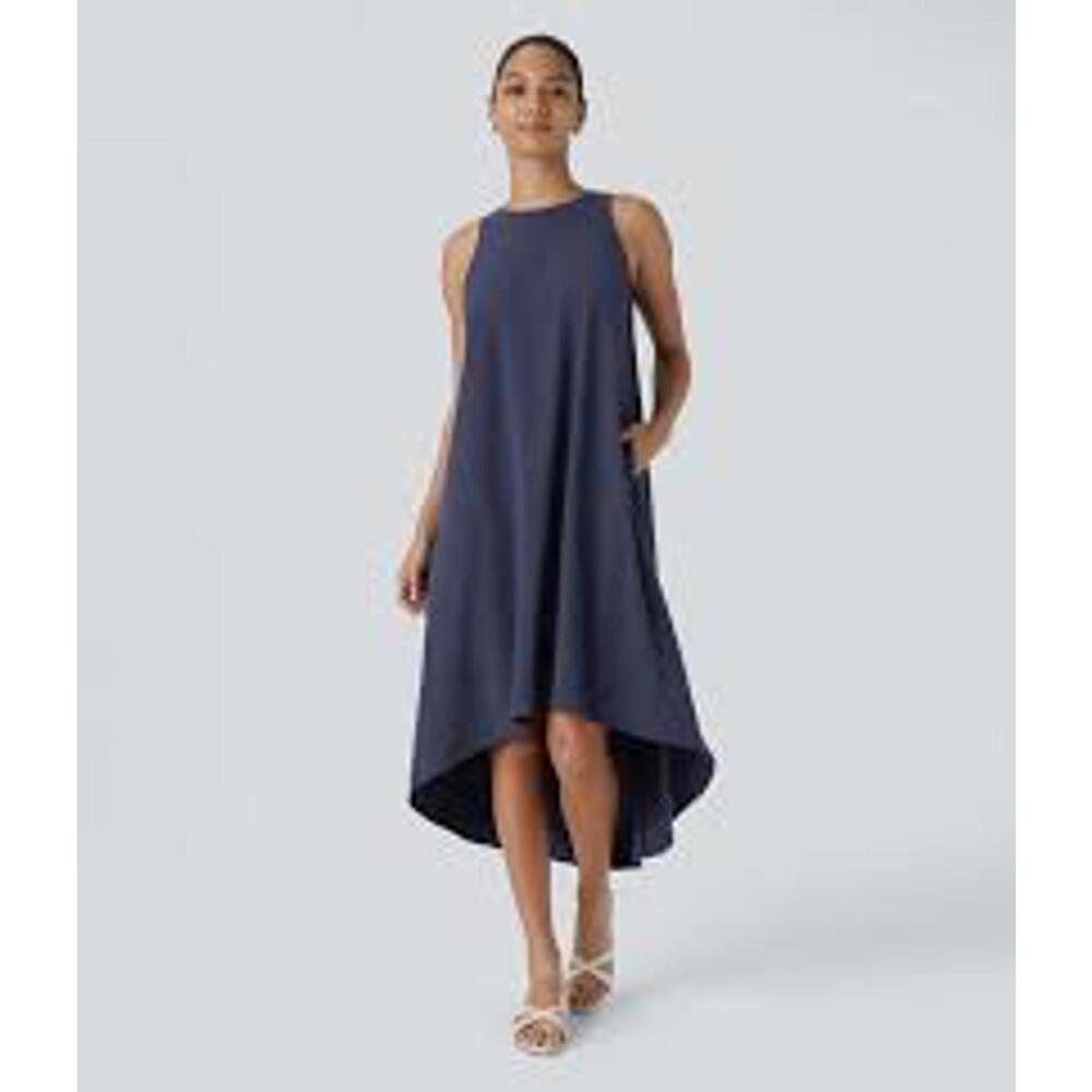 NWT Halara Breezeful Backless Dress Patriot Blue - Size Small